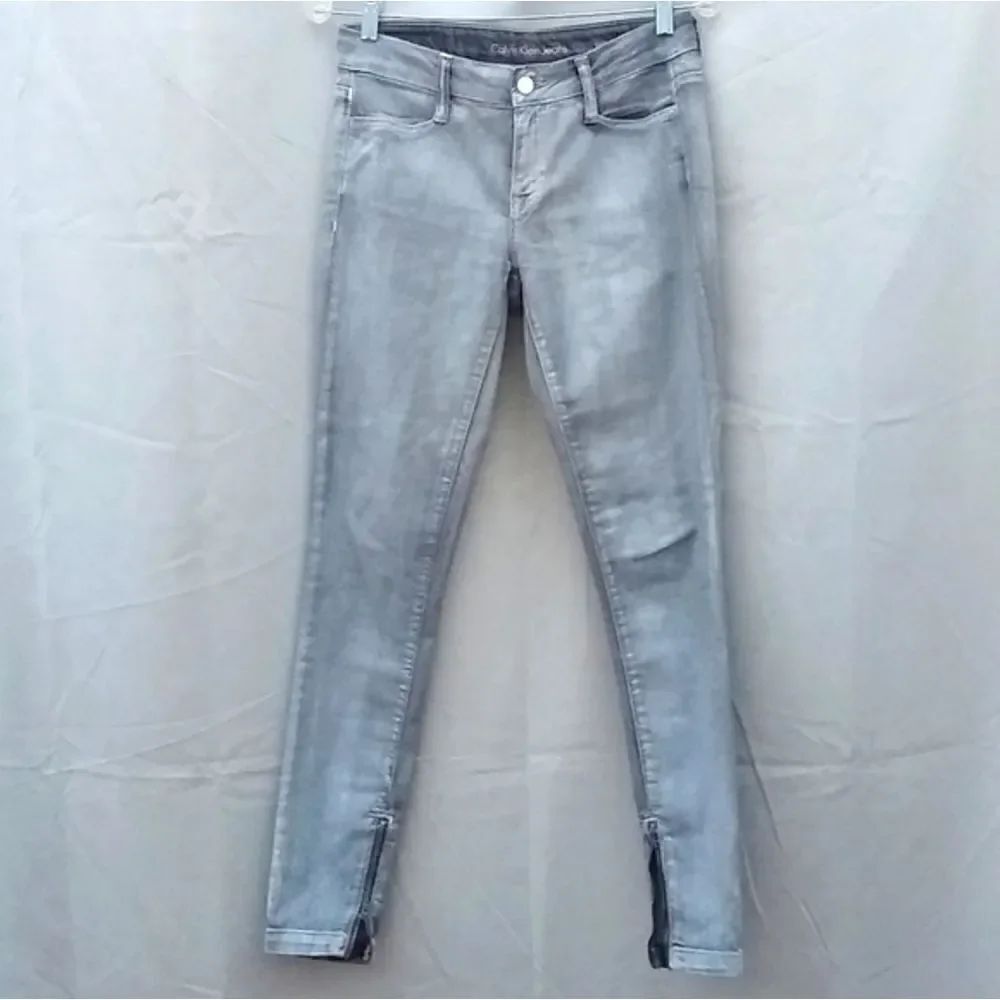 Calvin Klein grey jeans zipper ankle